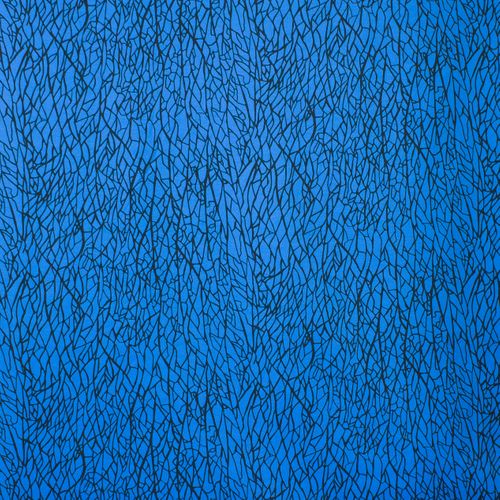 Blauwe french terry met zwarte lijnen - 'Veta' van Käselotti